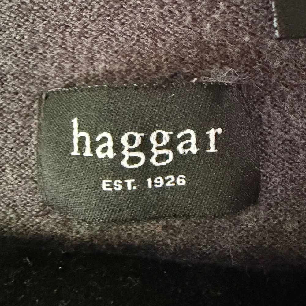Haggar Argyle Sweater Vest Mens XL Grey Orange Cotton V-Neck Classic Knit Good